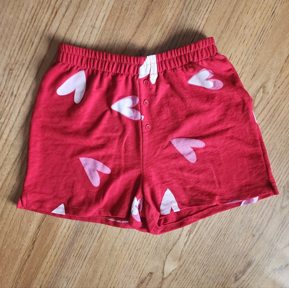 Grayson Threads Sleepwear Women's Heart Graphic Pajama Shorts Small